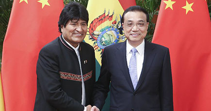 李克強総理、ボリビアのモラレス大統領と会見