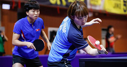 卓球韓国オープン、女子ダブルスで南北合同チームが勝利