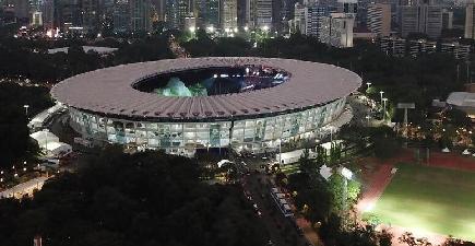 空から見たアジア大会のメインスタジアム