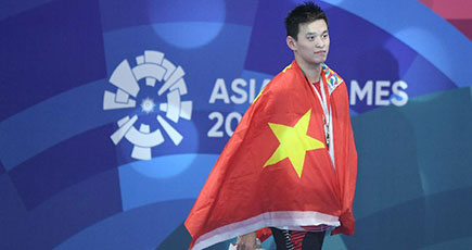 第１８回アジア大会　中国の孫楊が優勝　競泳男子１５００ｍ自由形