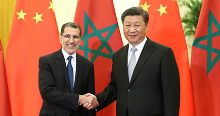 習近平主席、モロッコのオスマ二首相と会見