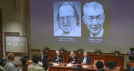 米日両国の科学者、２０１８年ノーベル医学生理学賞を共同受賞