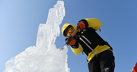 世界の氷彫刻家、極寒の美競う　ハルビン国際氷彫刻大会