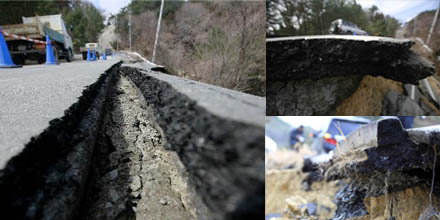 日本の地震　半島が移動　地面には亀裂
