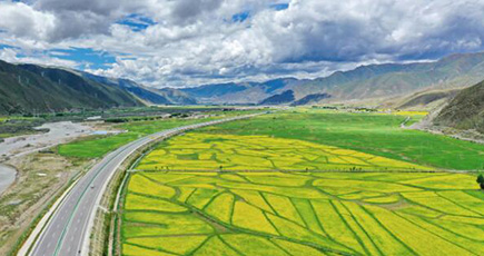 ラサとニンティを結ぶ道路　チベット自治区