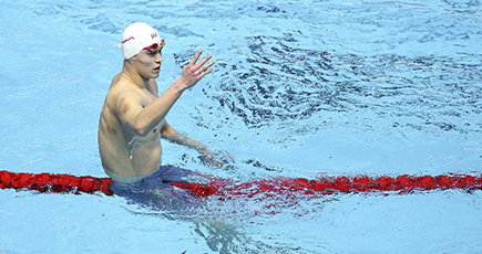 中国の孫楊、男子４００Ｍ自由形で優勝　世界水泳