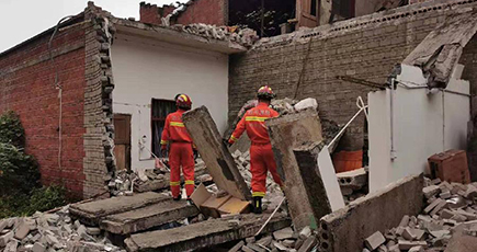 四川省威遠県の地震　１人死亡、２９人負傷