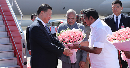 習近平主席、インド到着　モディ首相と第２回中印非公式首脳会談へ