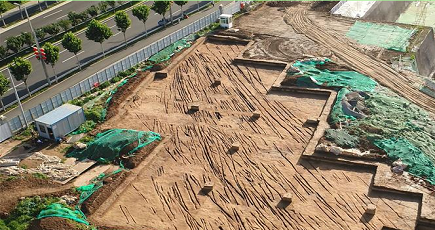 前漢時代中後期の道路跡を発見　陝西省西安市の新寺遺跡付近で