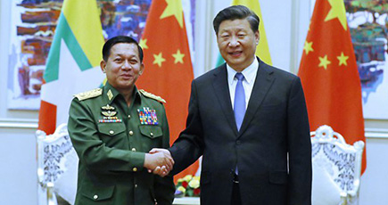 習近平主席、ミャンマー軍最高司令官と会見