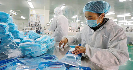 医療用マスクの生産急ぎ供給を確保　江西省峡江県
