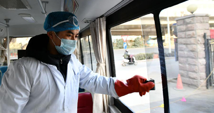 公共交通機関の感染対策を強化　山東省済南市