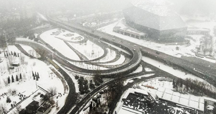遼寧省瀋陽市で強い降雪