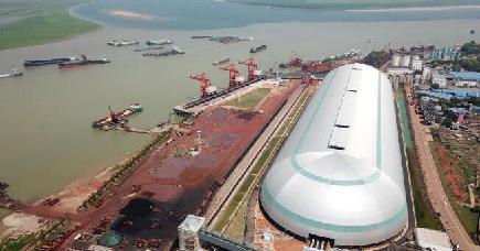 巨大「カプセル」型ばら積み貨物倉庫、４月末供用へ　湖南省