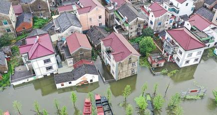 石臼湖の水位上昇続く　江蘇省南京市