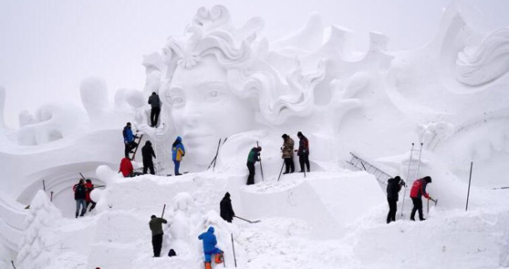 太陽島国際雪像芸術博覧会、準備大詰め　黒竜江省