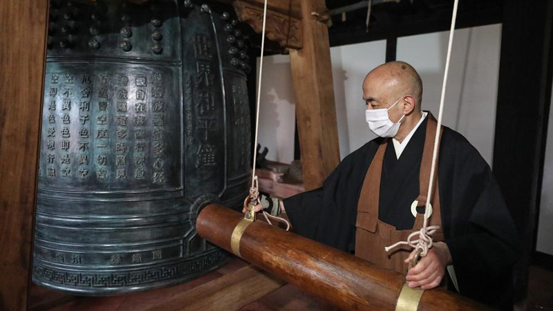 福建省寄贈の「世界平和の鐘」設置完了　長崎・興福寺